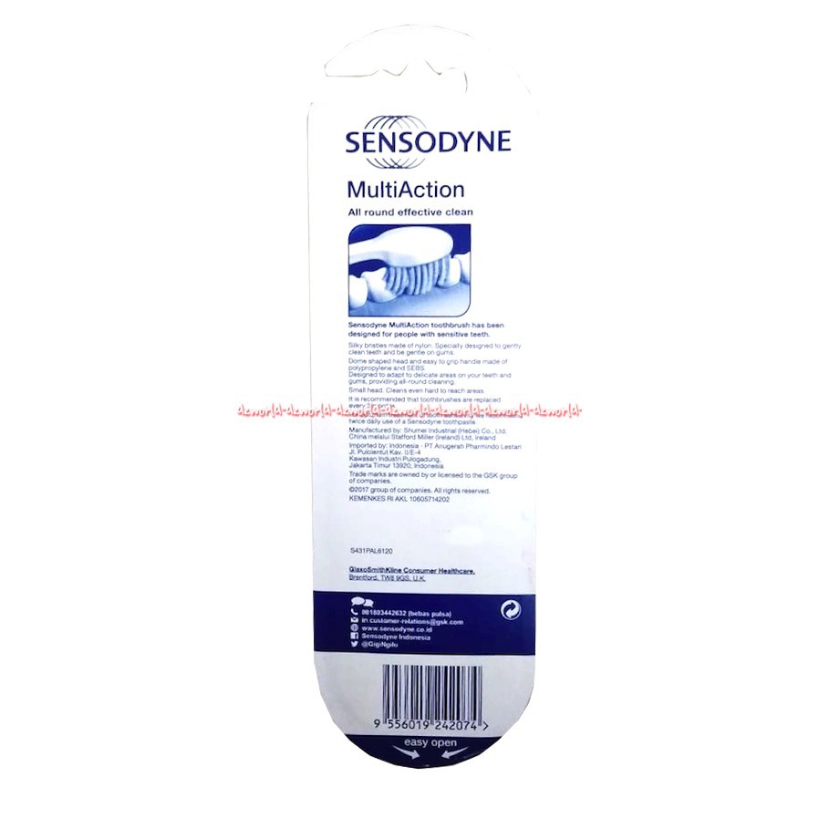 Sensodyne Sensitive Soft Isi 2 Pack Sikat Giigi dengan ujung bulu sikat berbentuk bulat