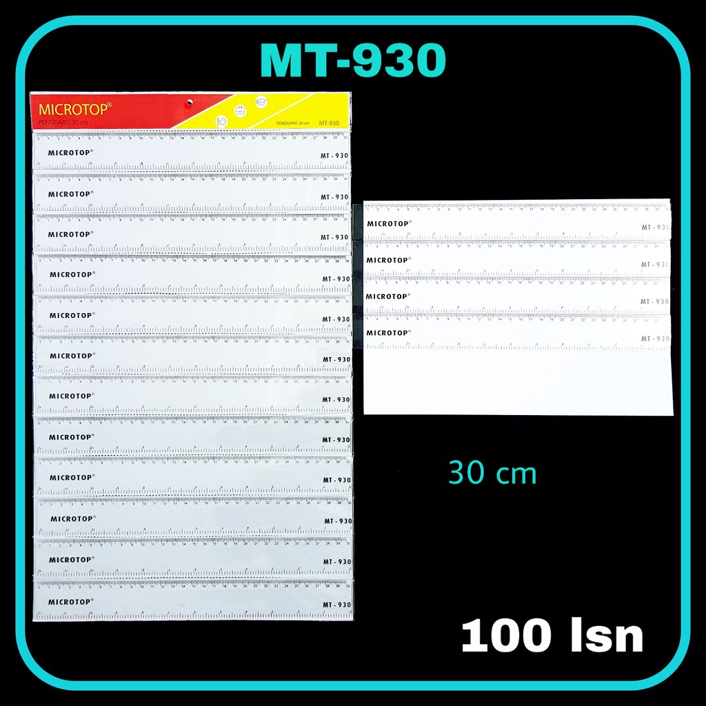 

ILP Penggaris MICROTOP 30 cm MT-930 / Penggaris Plastik Tebal / Ruler
