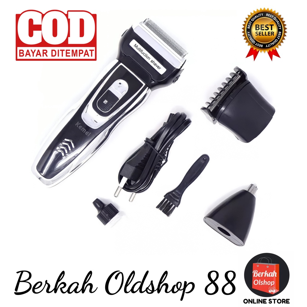 Berkah Oldshop 88 - Mesin Cukur Rambut Kemei KM-5558 Alat Cukur Kumis Jenggot Bulu Hidung