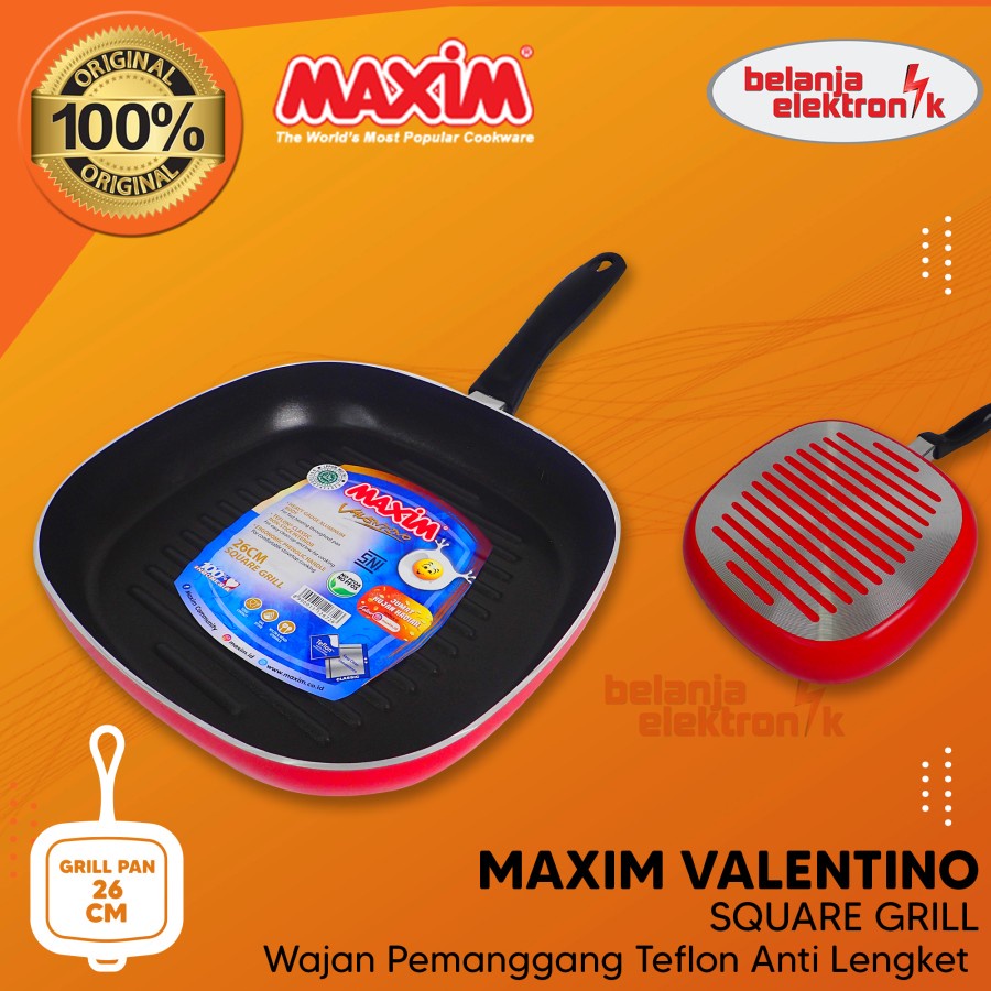 MAXIM Valentino Square Grill Teflon 26 cm