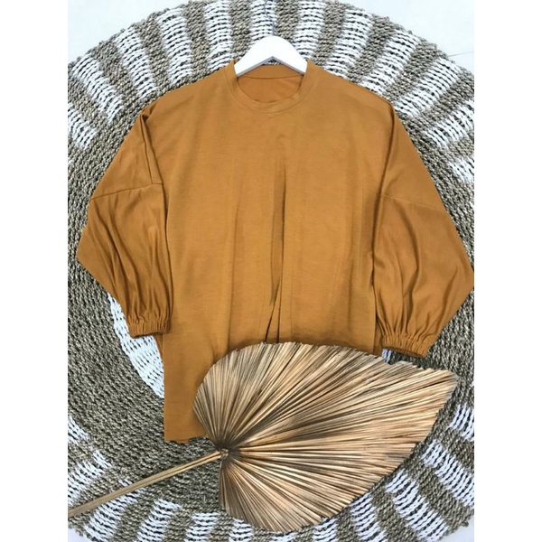 ATASAN BLOUSE WANITA BATWING JUMBO BIGSIZE OVERSIZE BABYTERRY SPANDEX - 1781-Kubus Tua