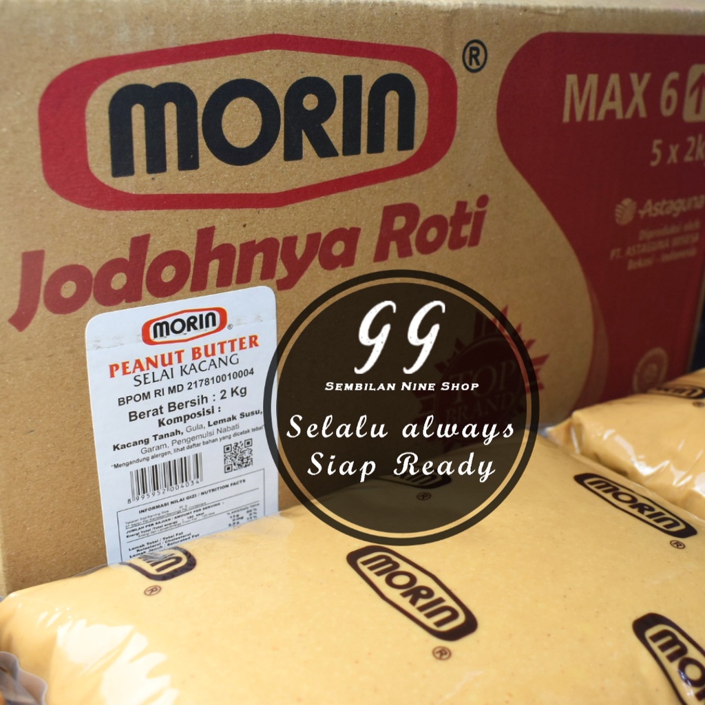 

MORIN PEANUT BUTTER 2 KG Selai Kacang Creamy Selay Creammy Pinat Buter Halus Isian Roti Halal