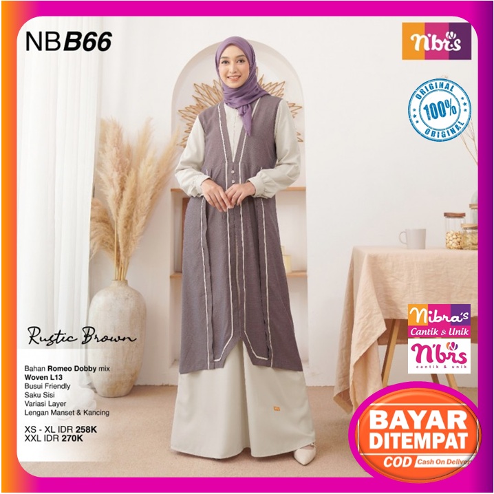 Gamis Nibras Promo NB B66 NBB66 Brown Gamis Nibras Terbaru 2022 Baju Dress Dres Wanita Dewasa Muslim