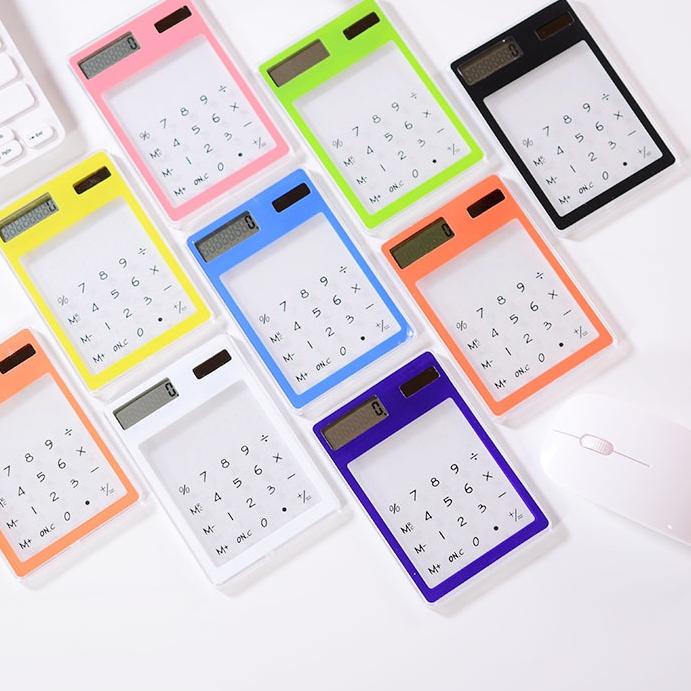 

Model Baru CLEARANCE HAYYLIFE Kalkulator Simple portable solar calculator transparent design 8-digit LCD touch screen small Office Supplies HL-AIB675