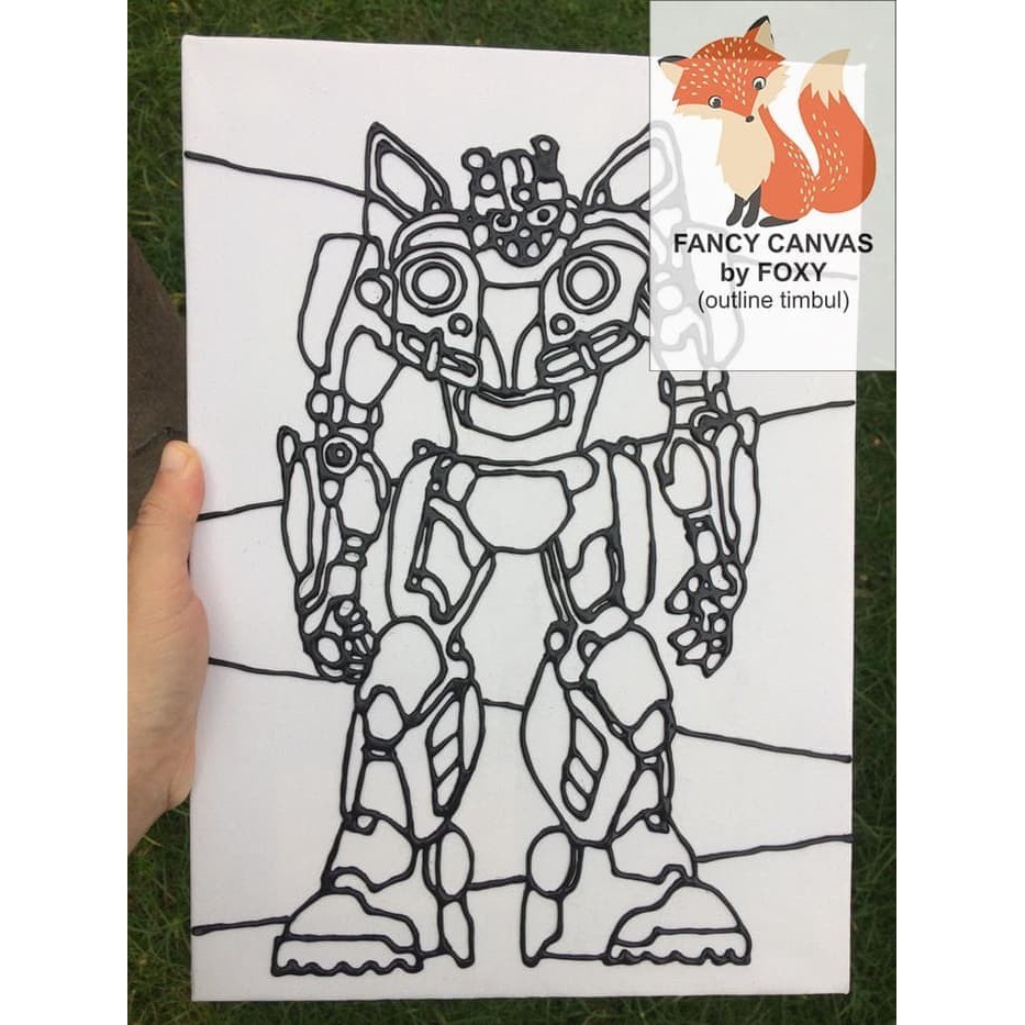 

BARU KANVAS LUKIS ANAK OUTLINE TIMBUL GAMBAR - TRANSFORMERS BUMBLE BEE PERALATAN MELUKIS ANAK