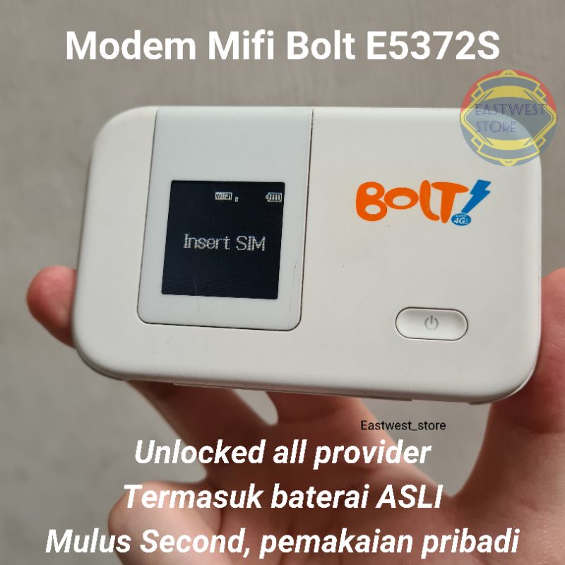 Modem Bolt mifi E5372s Full Unlock dengan baterai original seperti baru