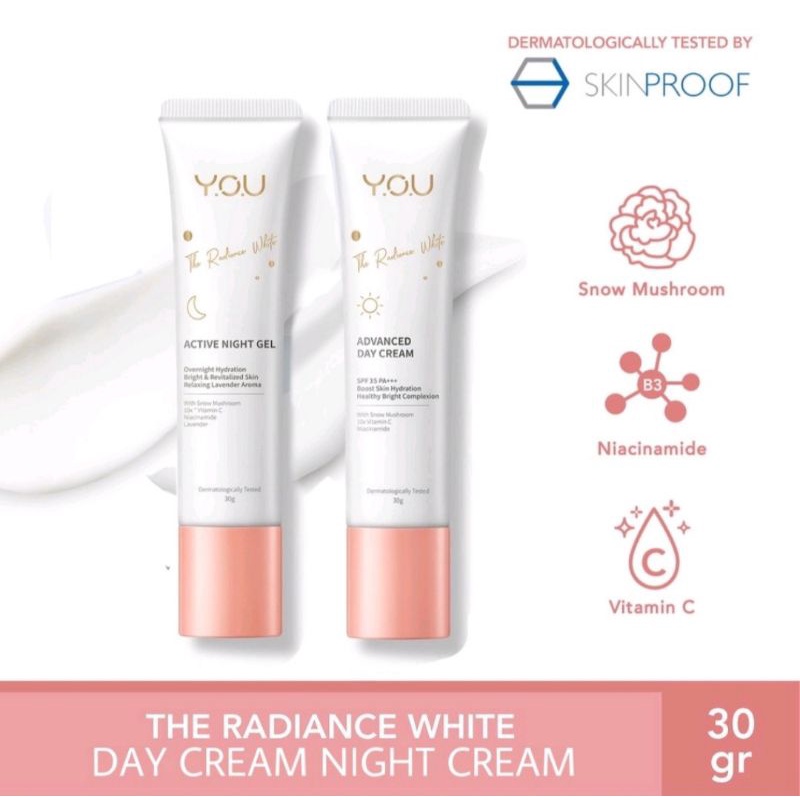 YOU The Radiance White Advance Day and Active Night Cream 30g