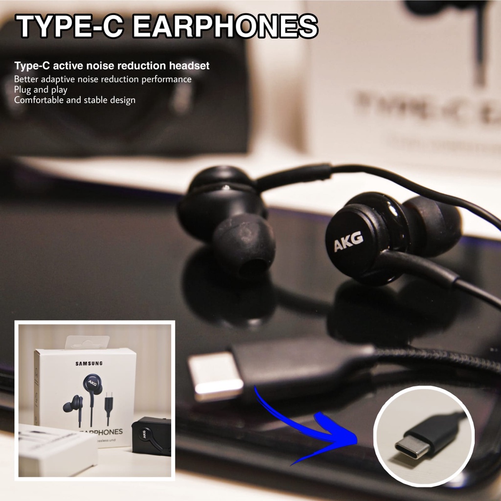 Handfree AKG Samsung Note 10 Type C Earphone AKG Samsung Note 10 Type C Hf Samsung Note 10 Type  C