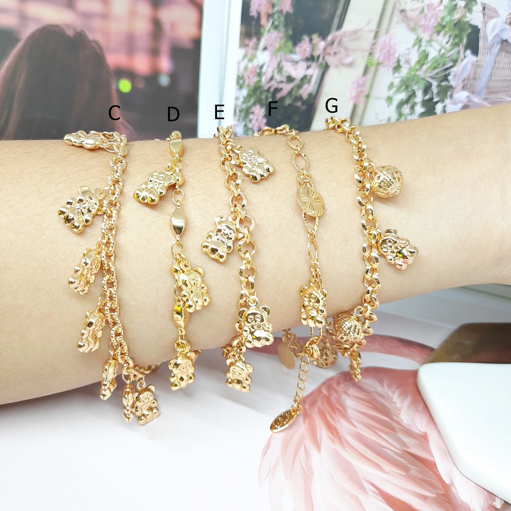 Gelang Xuping Wanita Jurai Boneka Love Lapis Emas Lonceng CC - BB295