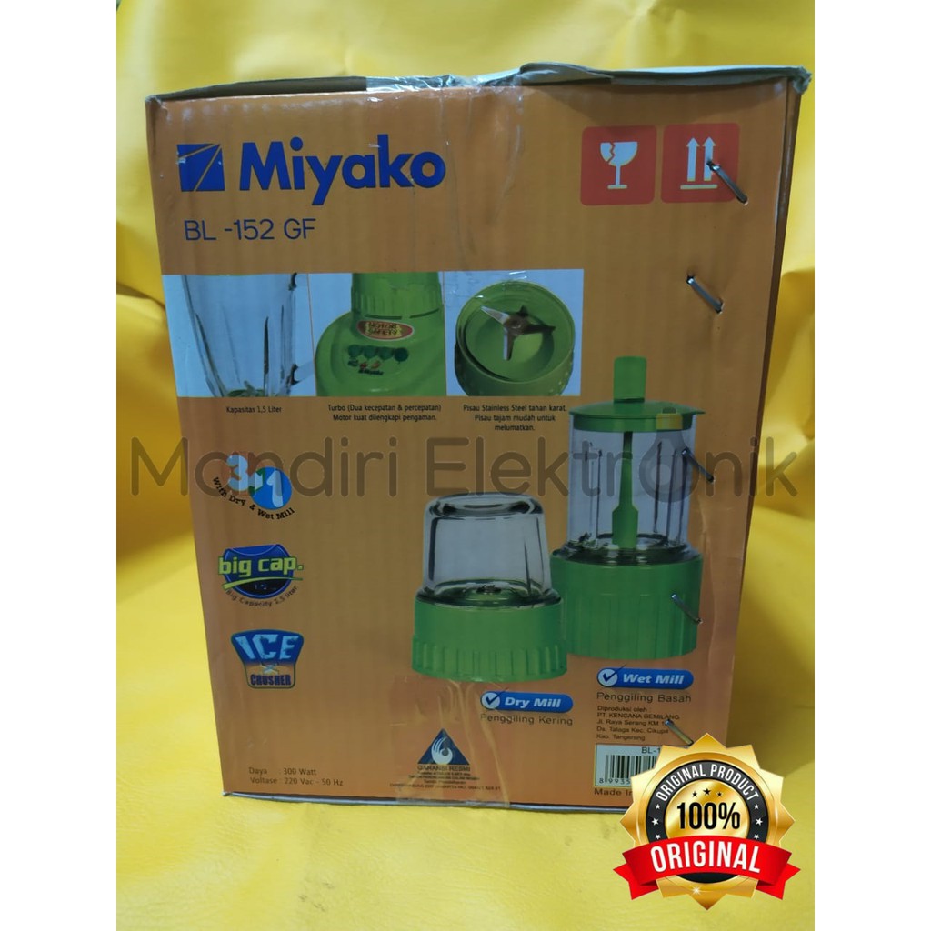 Miyako Blender 152GF / BL 152 GF (Kaca) - Hijau [1.5L]