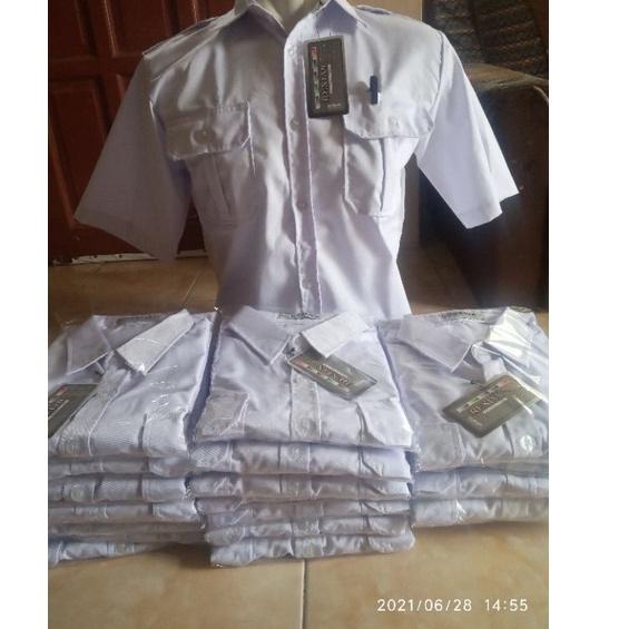 Harga TERMURAAH.. Seragam Pns Pria Putih/ Baju Kerja Atasan Pdh Pns Putih/Baju Satpam/Hem Putih Pend