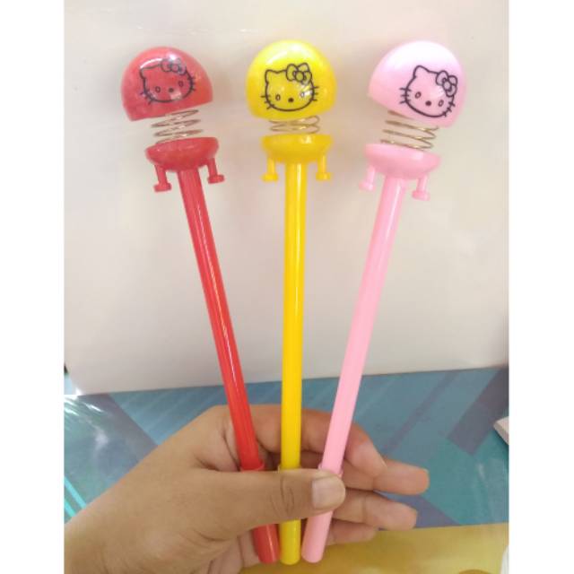 

Pulpen ring karakter hello Kitty lucu isi 12 pcs
