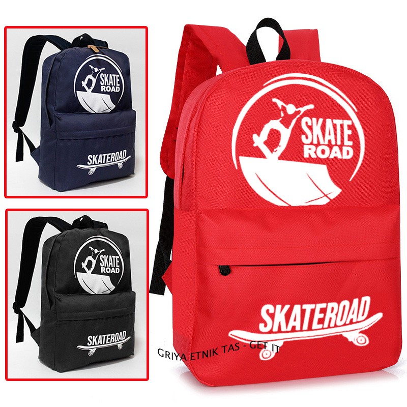 Tas Ransel Sekolah Skate SMP SMA Tas Anak Sekolah Cowok Skateboard Laki