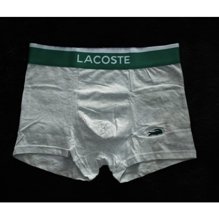 Celana Boxer celana dalam boxer pria LACOSTE -original men underwear - Abu-abu, M (T7L8) Motif Impor