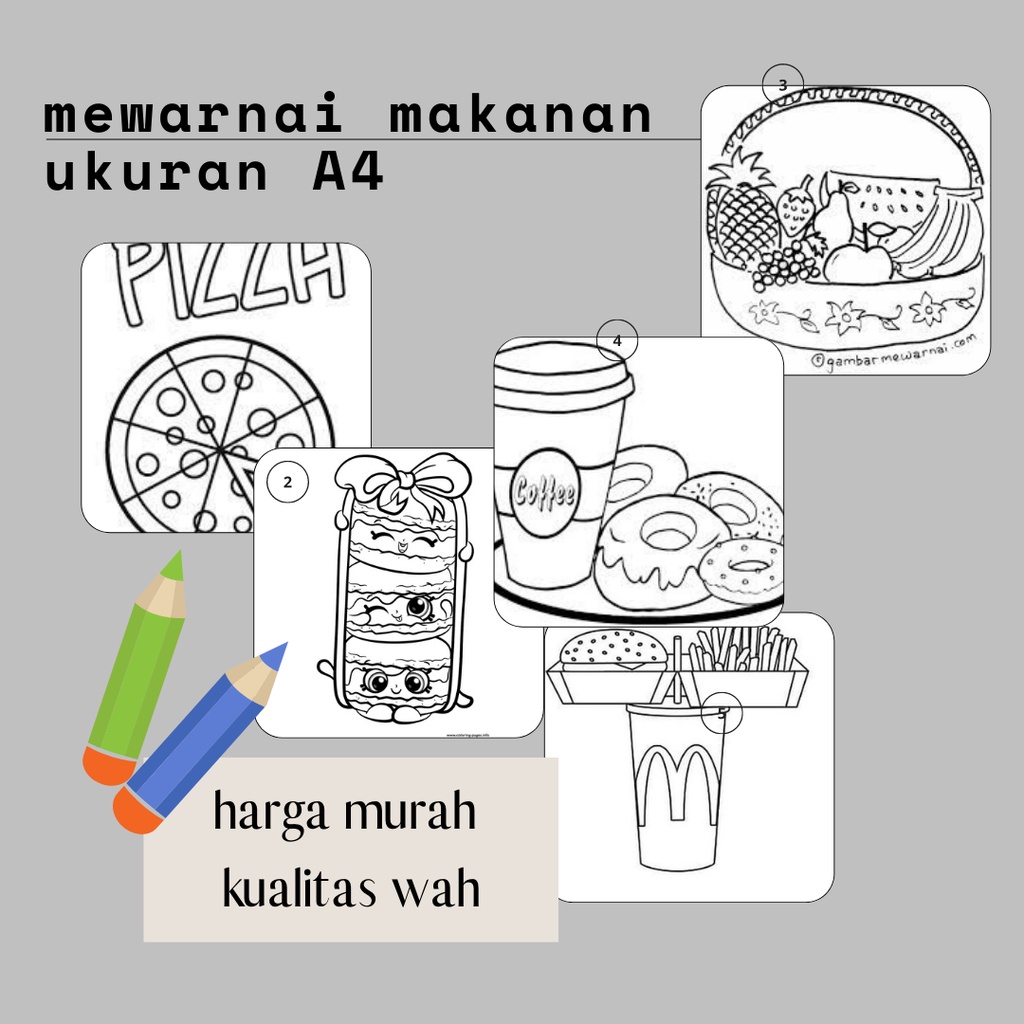 

KERTAS MEWARNAI TEMA MAKANAN UKURAN A4