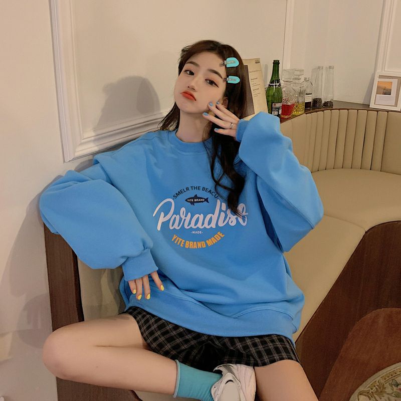 (S - 6XL) Sweater PARADISE Korean Style BIGSIZE OVERSIZE Jaket Sweatshirts Yite Loose Long Sleeve Pria Wanita Jumbo