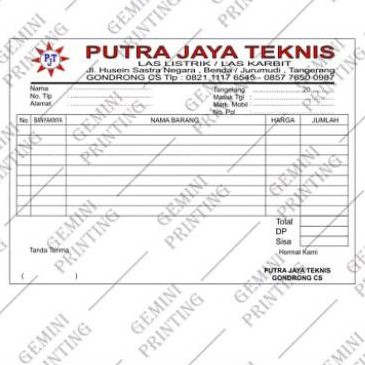 

Cetak Nota Murah ukuran 1/3 Folio