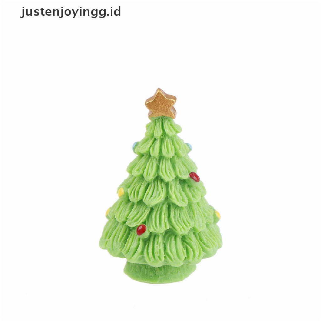 // justenjoyingg.id // 2pcs Christmas Tree Miniature Figurine Dollhouse Garden Decor Micro Landscape ~