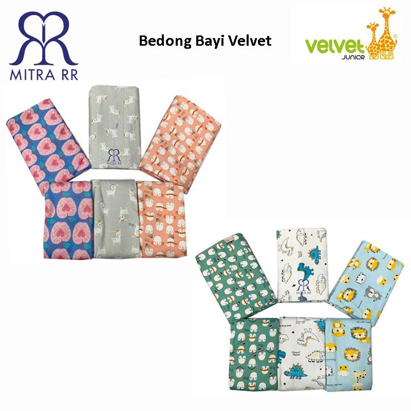 Velvet Junior Bedong Bayi Newborn Motif / Selimut Bayi Cotton 3 in 1