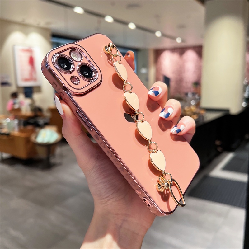 Soft Case Pelindung Lensa Shockproof Dengan Gelang Untuk Iphone 7 8 Plus 11 12 13 Pro Max X XS XR XSMAX
