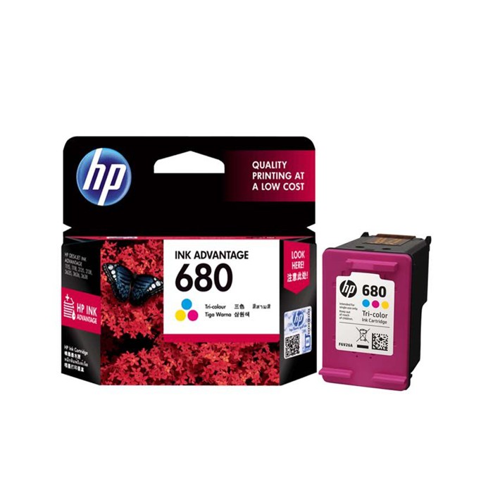 PAKET TINTA HP 680 ORIGINAL (1 BLACK &amp; 2 COLOUR)