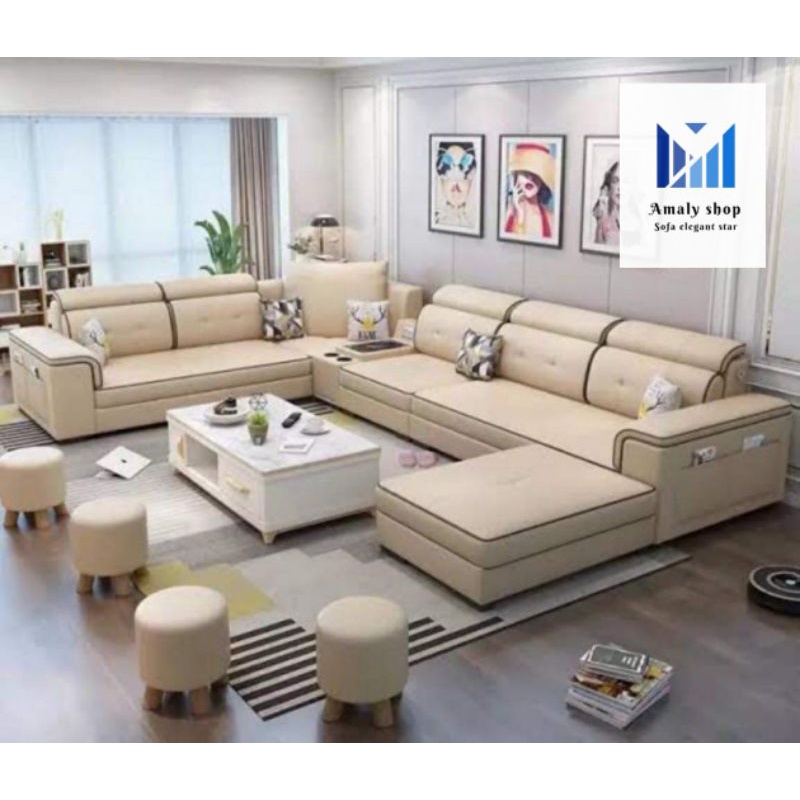 Sofa U Jumbo model terbaru 2021 Kualitas High Quality Sofa Jati Sofa Tamu Elegant