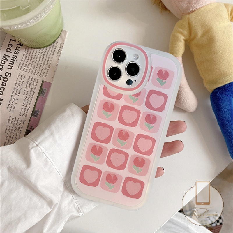 Case Pelindung Lensa Bentuk Bunga Tulip Tahan Banting Untuk iPhone 11 12 13 Pro Max XR 7 8 6 6s Plus X XS Max SE 2020