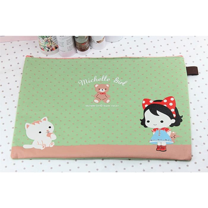 

Promo tas file A4 cute cartoon honey snow girl canvas zipper bag bta180 Merah Murah
