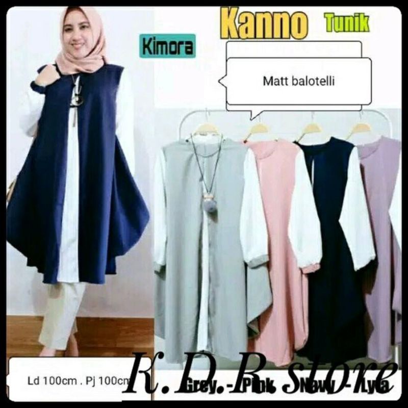 Kanno tunik atasan wanita fashion muslim remaja