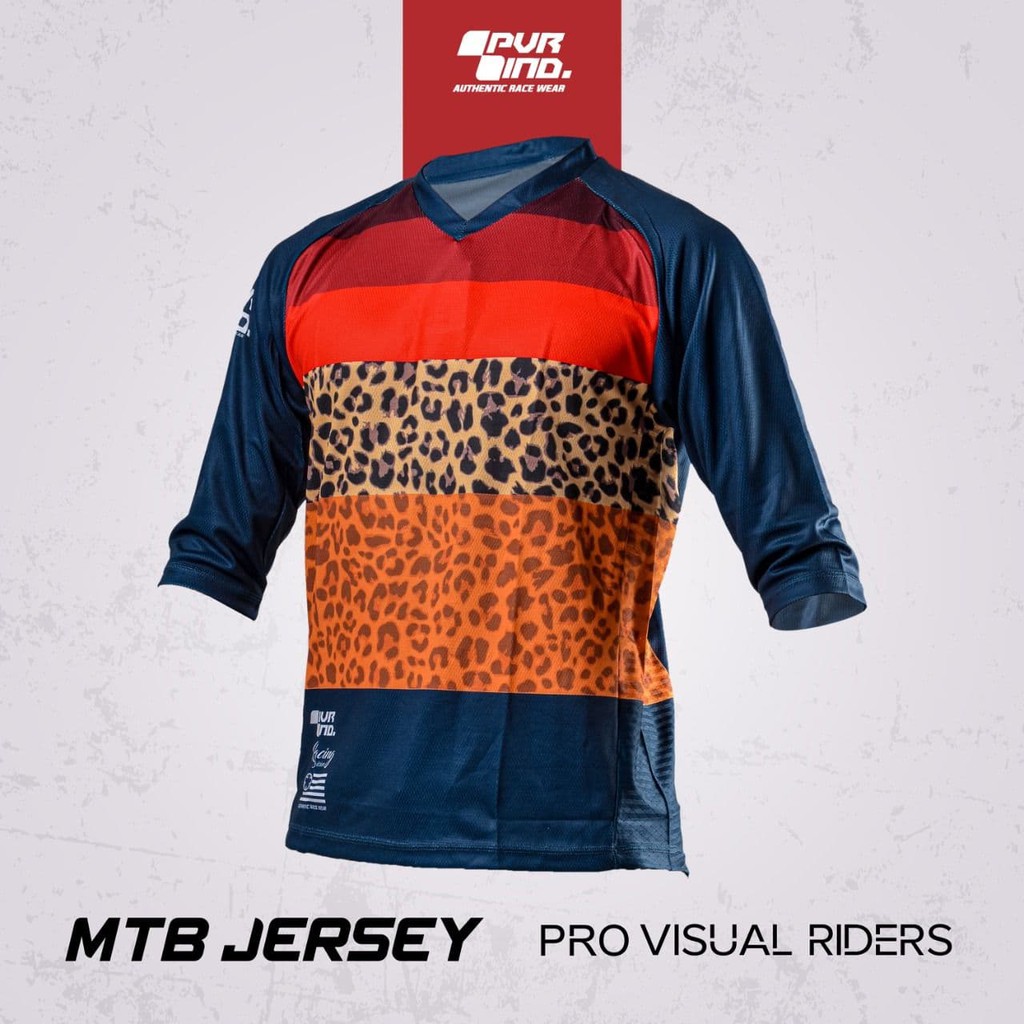 Jersey 3/4 PVR 06 LEOPARD - Jerseys MTB Pro Visual Riders - Jersey Sepeda adem