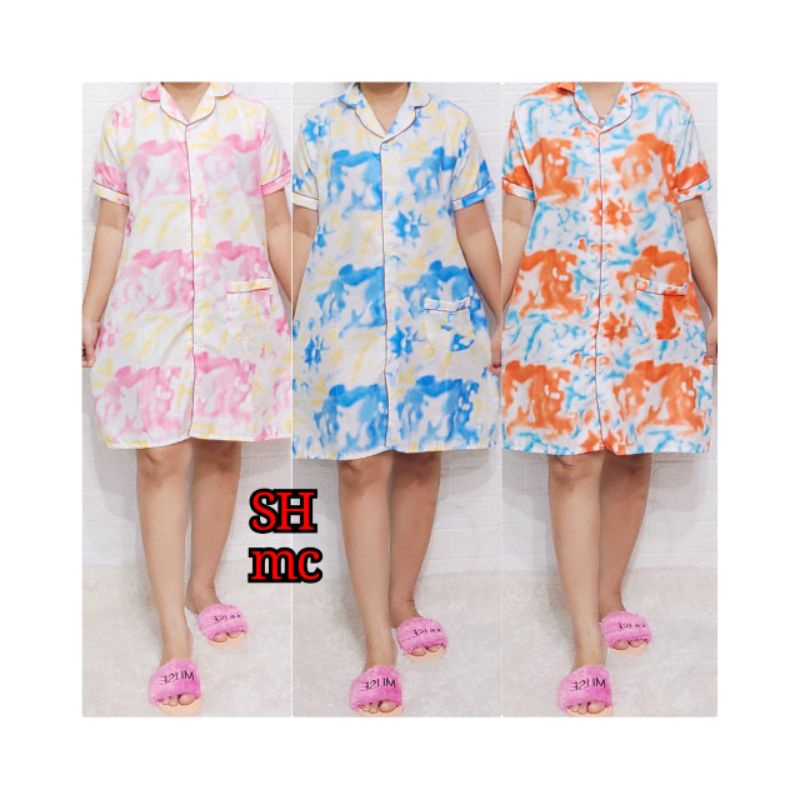 Baju Tidur Piyama Wanita Motif tie dye Pajamas Katun  / Baju Tidur setelan Wanita katun Daster dewasa Terbaru Bigsize Kekiniaan