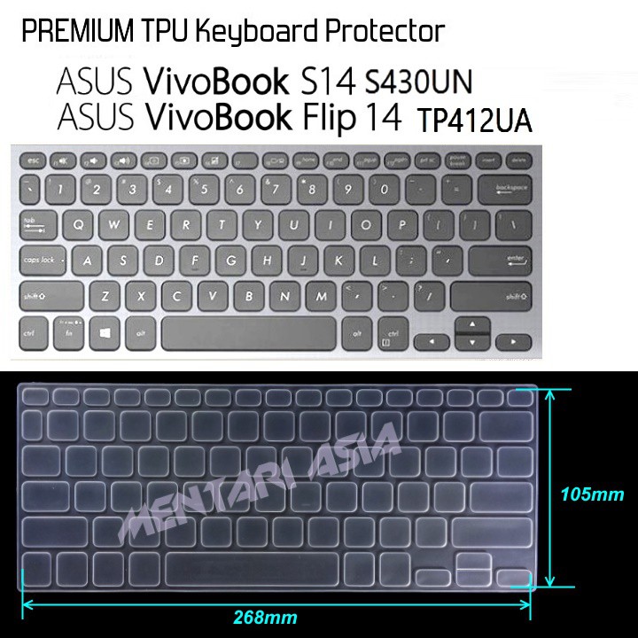 Keyboard Protector ASUS VivoBook S430UN TP412UA - PREMIUM TPU Clear