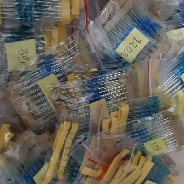 Paket (25 nilai ) Resistor 1/2W metal film taiwan per10 bijian