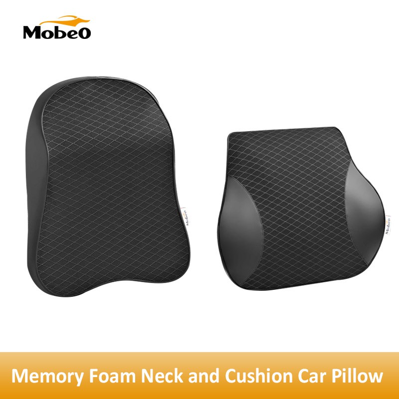 

Mobeo Bantal Mobil Sandaran Leher / Punggung Memory Foam + Katun LInen Car Neck / Back Pillow