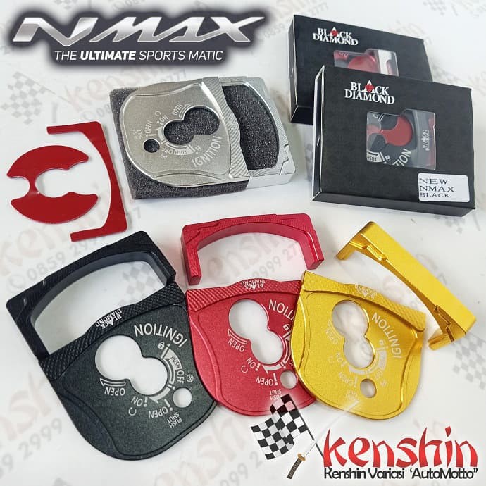 Cover Kunci Kontak ALL NEW NMAX 2020 Aluminium CnC BLACK DIAMOND