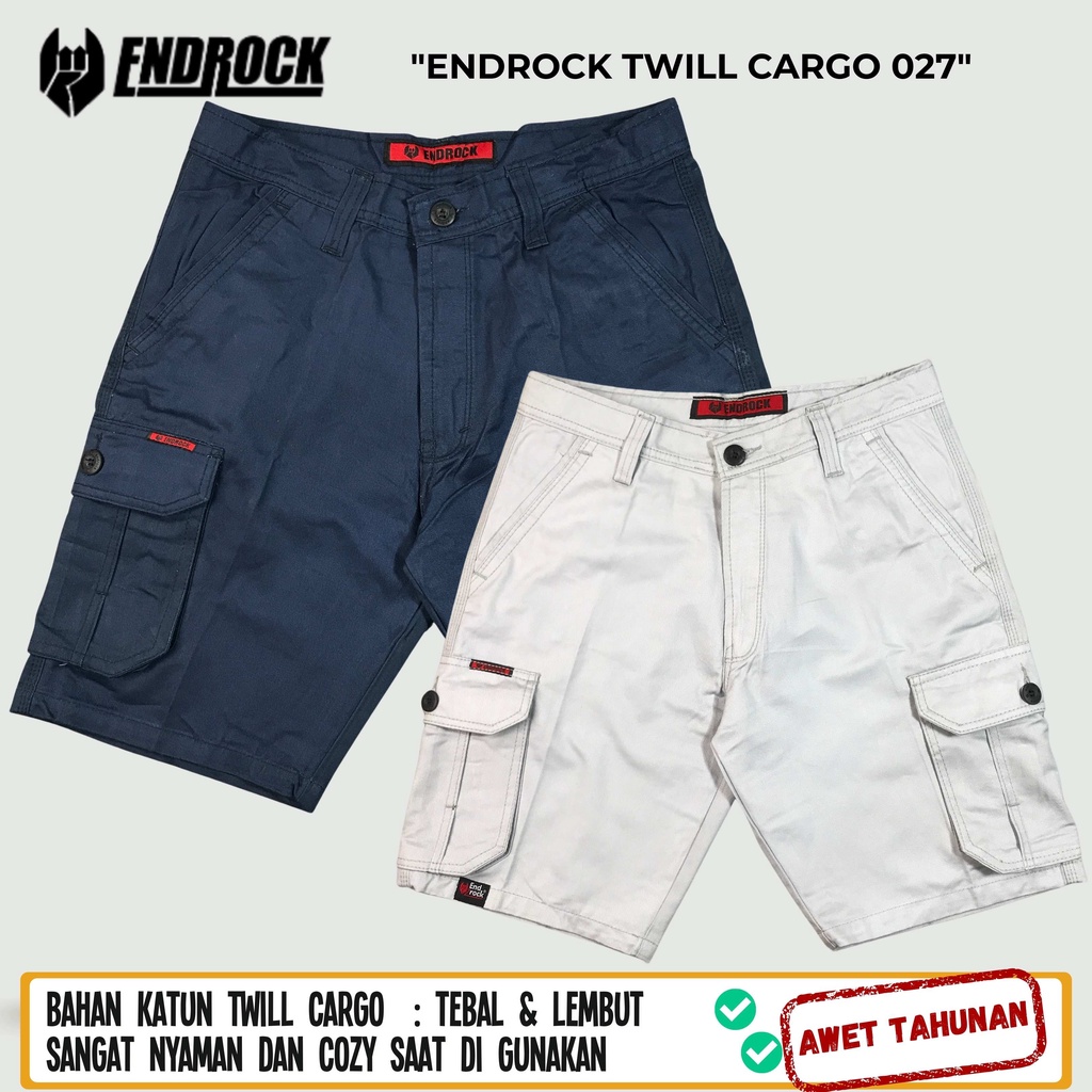 ORIGINAL Endrock Twill Cargo]Celana pendek pria cargo | celana pendek pria