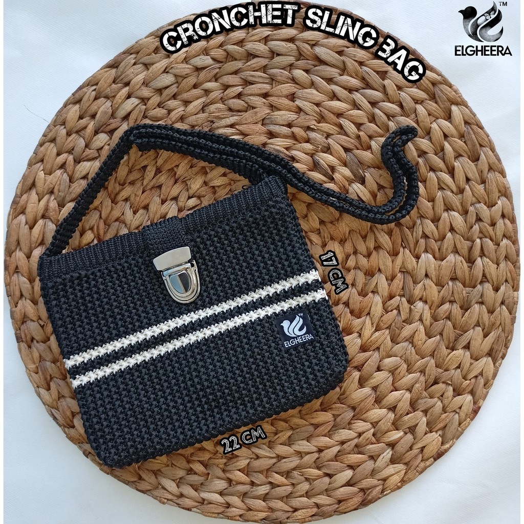 Tas selempang wanita rajut sling bag 17CM X 22CM by ELGHEERA