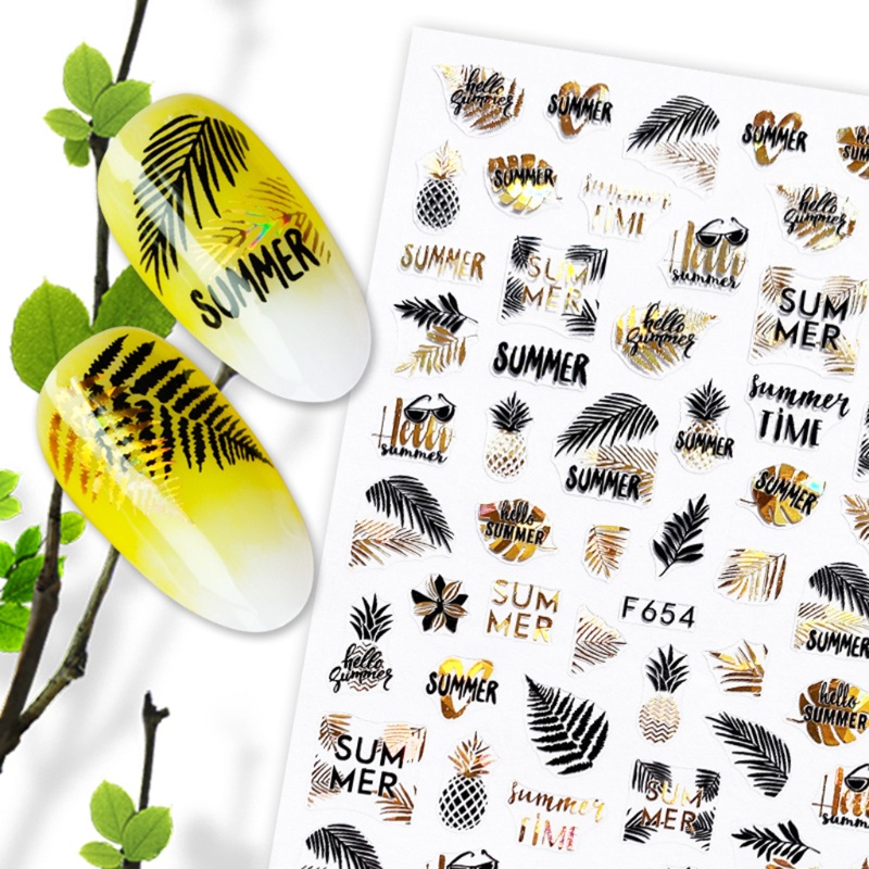 Siy Stiker Kuku Motif Bungadaun Untuk Dekorasi Nail Art