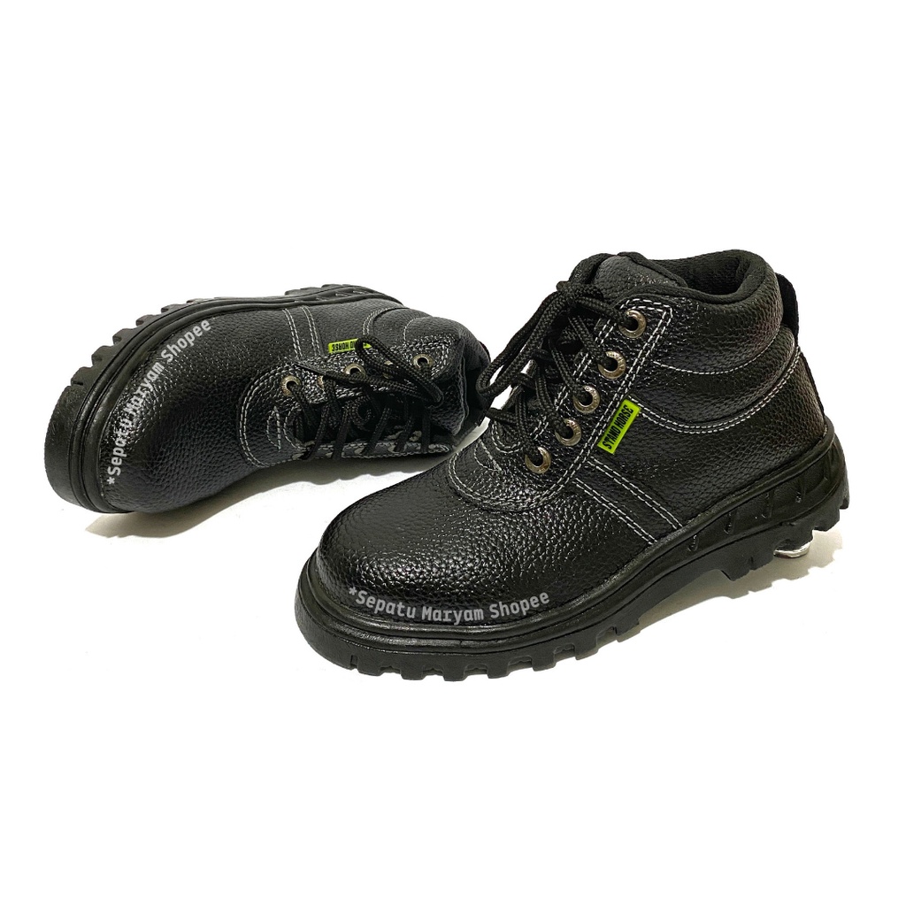 Sepatu Safety Pria Boots Tali Ujung Besi Sepatu Kitchen Sefty Murah Safety Shoes Ori SNI