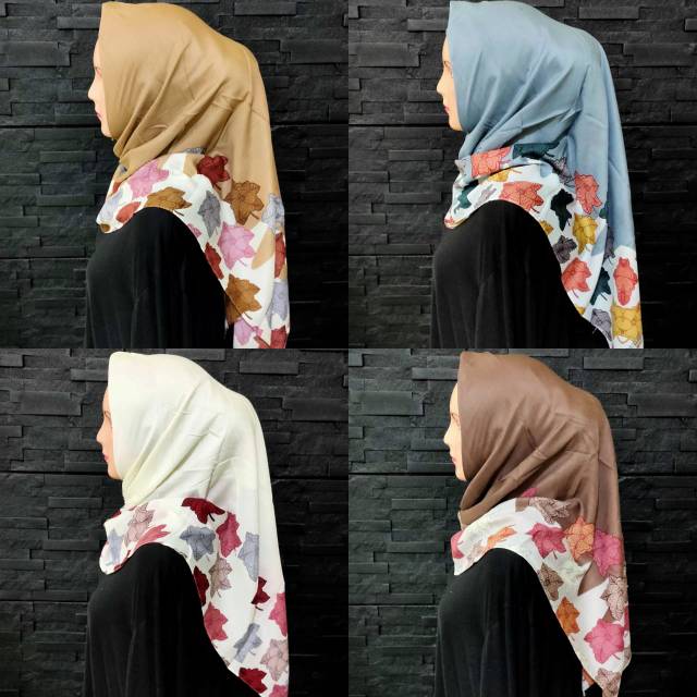 JILBAB SEGI EMPAT MOTIF BUNGA