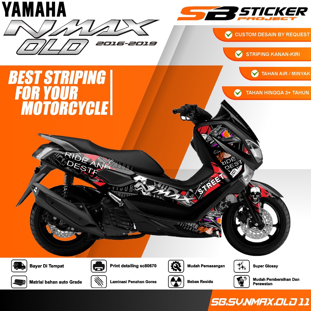 STRIPING NMAX OLD - STRIPING HOLOGRAM YAMAHA NMAX OLD 2015-2018 RACING