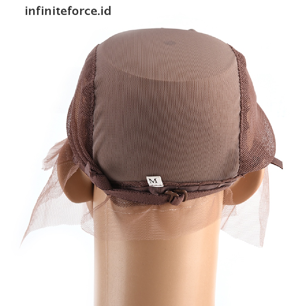 (Infiniteforce.Id) Topi Wig / Rambut Palsu Lace Depan Elastis Warna Hitam / Coklat Untuk Wanita