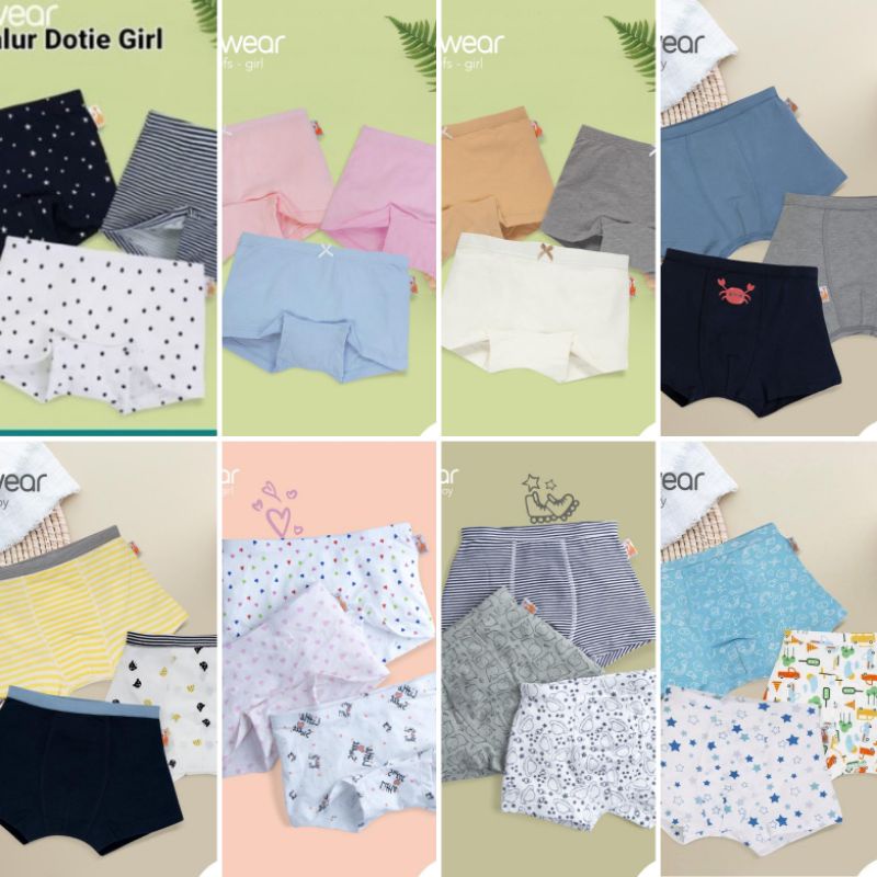 3pcs Celana Dalam Boxer Anak Velvet Boy Girl