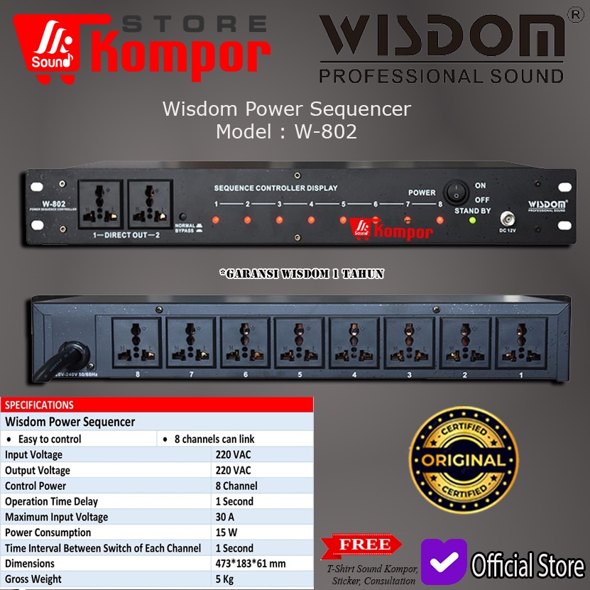 POWER SEQUENCER WISDOM W802 WISDOM W-802 - 8 CHANNEL