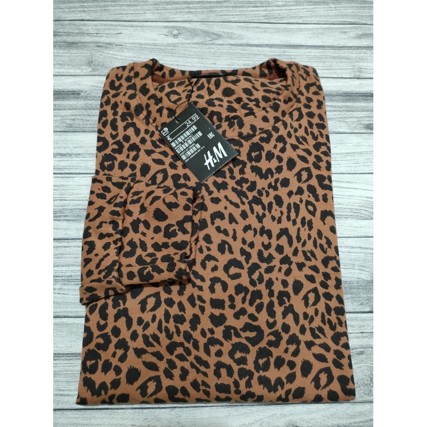 Sweater Wanita Sweater Motif Leopard Sweater Kaos Motif Aumi