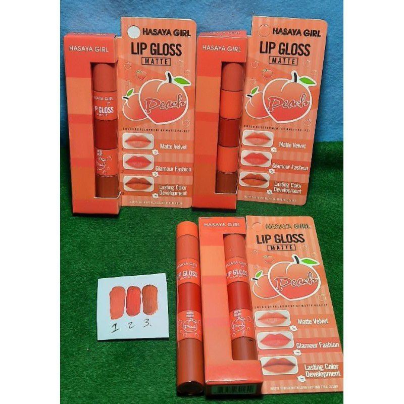 lip gloss peach matte 3coloor