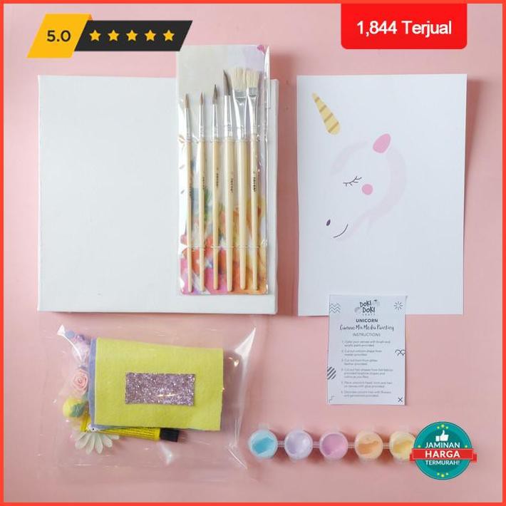 

Unicorn Canvas Mix Media Painting - Mainan Edukasi Anak Diy Kerajinan Exclusive