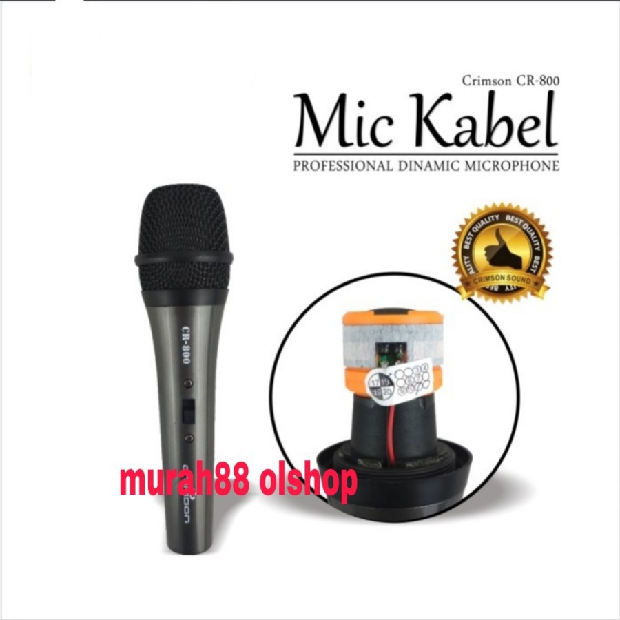 MIC KABEL MURAH DYNAMIC MICROPHONE CRIMSON CR-800