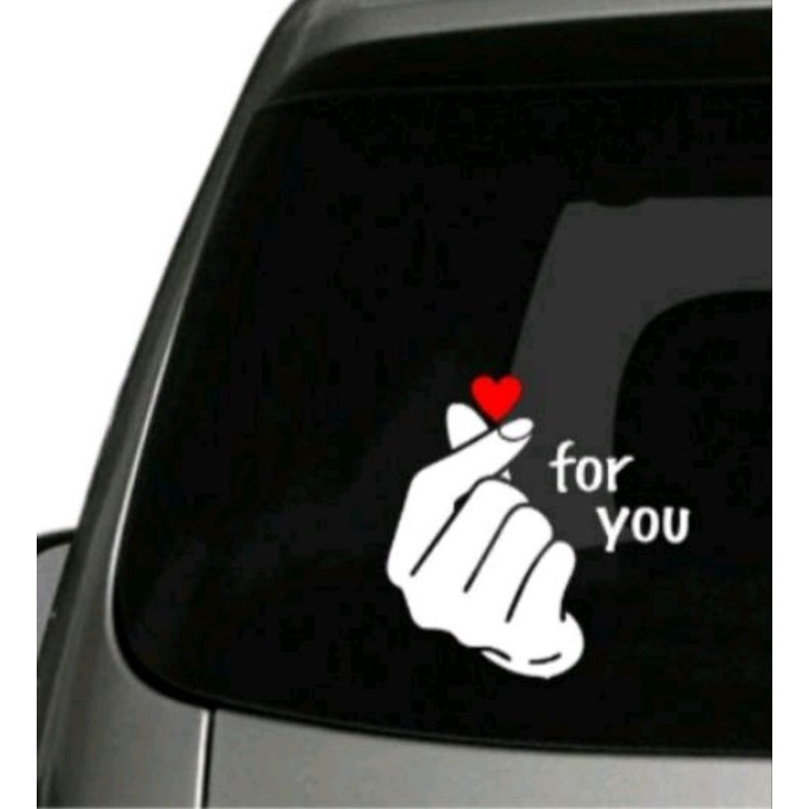 stiker cutting love you kaca mobil