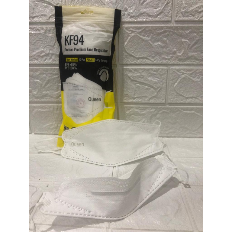 MASKER KF94 MOUSON ISI 10PC Masker KF 94 4ply Masker 4D EVO isi 10pcs-KF94 QUEEN WHTE